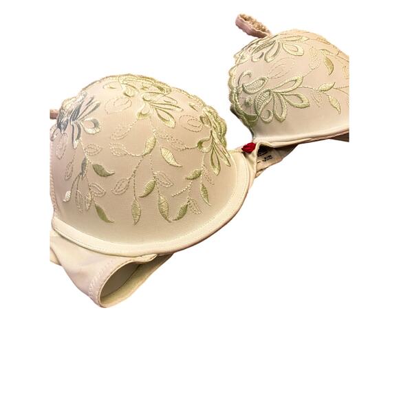 Sweet Nothings 34B Green Bra Padding Underwire Hook Flower Floral Adjustable - Picture 2 of 5